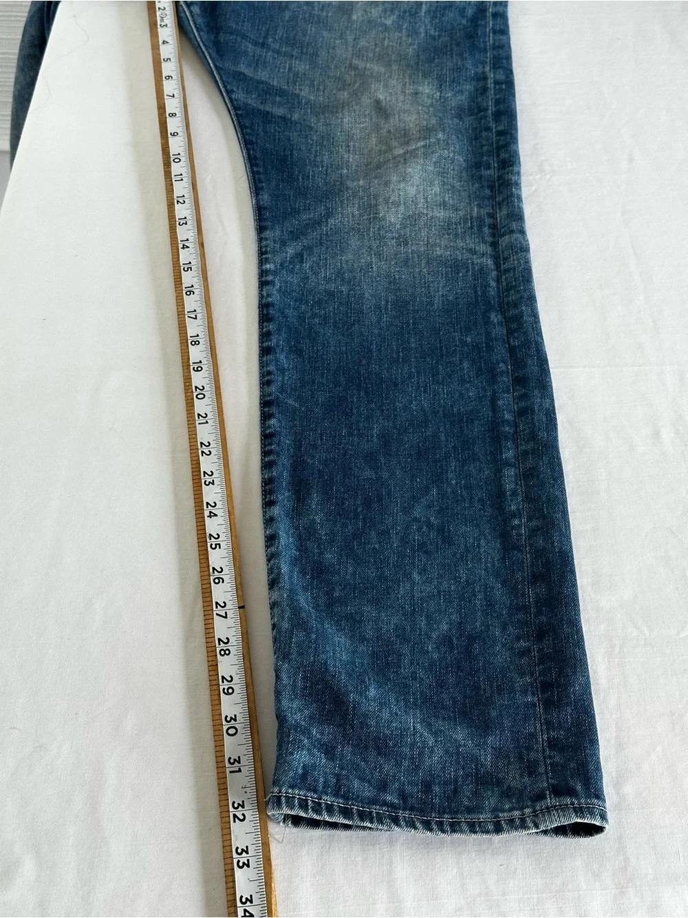 &Denim Slim Low Waist Jeans Men’s Size 36x34 Medium Wash Y2K Casual Stretch